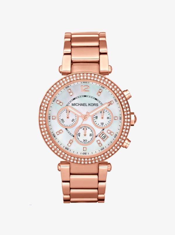 Damske Rose Gold-tone Hodinky Michael Kors Parker Ruzove Zlate - Hodinky Michael Kors Levně | CKLFO-1098